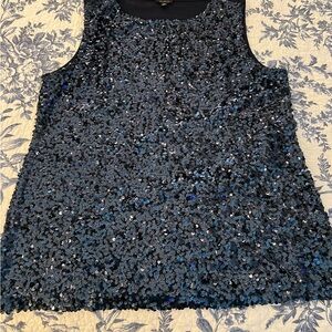 Deep Blue Sequin Top